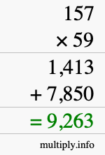How to calculate 157 times 59 using long multiplication How to calculate 157 times 59 using long multiplication