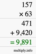 How to calculate 157 times 63 using long multiplication How to calculate 157 times 63 using long multiplication