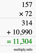 How to calculate 157 times 72 using long multiplication How to calculate 157 times 72 using long multiplication