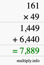 How to calculate 161 times 49 using long multiplication How to calculate 161 times 49 using long multiplication