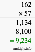 How to calculate 162 times 57 using long multiplication How to calculate 162 times 57 using long multiplication