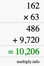 How to calculate 162 times 63 using long multiplication How to calculate 162 times 63 using long multiplication