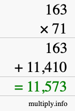 How to calculate 163 times 71 using long multiplication How to calculate 163 times 71 using long multiplication