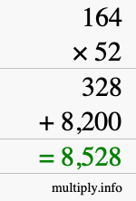 How to calculate 164 times 52 using long multiplication How to calculate 164 times 52 using long multiplication