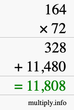 How to calculate 164 times 72 using long multiplication How to calculate 164 times 72 using long multiplication