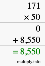 How to calculate 171 times 50 using long multiplication How to calculate 171 times 50 using long multiplication