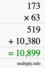 How to calculate 173 times 63 using long multiplication How to calculate 173 times 63 using long multiplication