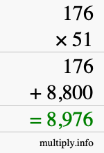 How to calculate 176 times 51 using long multiplication How to calculate 176 times 51 using long multiplication