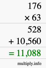 How to calculate 176 times 63 using long multiplication How to calculate 176 times 63 using long multiplication