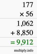 How to calculate 177 times 56 using long multiplication How to calculate 177 times 56 using long multiplication