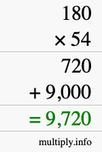 How to calculate 180 times 54 using long multiplication How to calculate 180 times 54 using long multiplication
