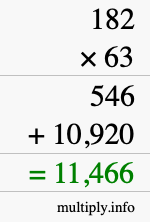 How to calculate 182 times 63 using long multiplication How to calculate 182 times 63 using long multiplication