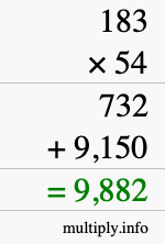 How to calculate 183 times 54 using long multiplication How to calculate 183 times 54 using long multiplication
