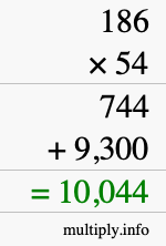 How to calculate 186 times 54 using long multiplication How to calculate 186 times 54 using long multiplication