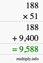 How to calculate 188 times 51 using long multiplication How to calculate 188 times 51 using long multiplication