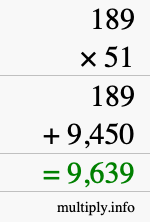 How to calculate 189 times 51 using long multiplication How to calculate 189 times 51 using long multiplication