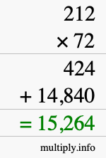How to calculate 212 times 72 using long multiplication How to calculate 212 times 72 using long multiplication