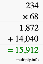 How to calculate 234 times 68 using long multiplication How to calculate 234 times 68 using long multiplication