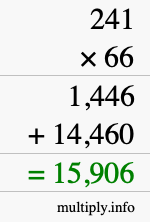 How to calculate 241 times 66 using long multiplication How to calculate 241 times 66 using long multiplication