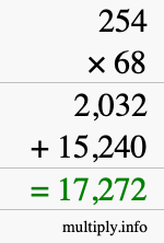 How to calculate 254 times 68 using long multiplication How to calculate 254 times 68 using long multiplication