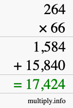 How to calculate 264 times 66 using long multiplication How to calculate 264 times 66 using long multiplication