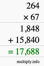 How to calculate 264 times 67 using long multiplication How to calculate 264 times 67 using long multiplication