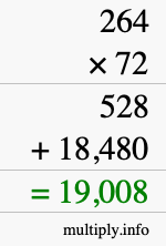 How to calculate 264 times 72 using long multiplication How to calculate 264 times 72 using long multiplication