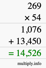 How to calculate 269 times 54 using long multiplication How to calculate 269 times 54 using long multiplication
