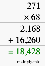 How to calculate 271 times 68 using long multiplication