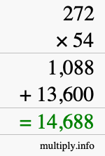How to calculate 272 times 54 using long multiplication How to calculate 272 times 54 using long multiplication
