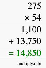 How to calculate 275 times 54 using long multiplication How to calculate 275 times 54 using long multiplication