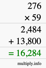 How to calculate 276 times 59 using long multiplication