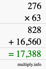 How to calculate 276 times 63 using long multiplication How to calculate 276 times 63 using long multiplication
