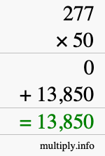 How to calculate 277 times 50 using long multiplication How to calculate 277 times 50 using long multiplication