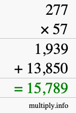 How to calculate 277 times 57 using long multiplication How to calculate 277 times 57 using long multiplication