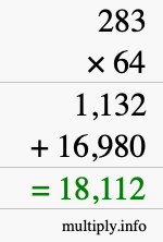 How to calculate 283 times 64 using long multiplication How to calculate 283 times 64 using long multiplication