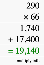 How to calculate 290 times 66 using long multiplication How to calculate 290 times 66 using long multiplication