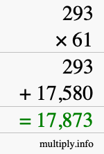 How to calculate 293 times 61 using long multiplication
