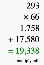 How to calculate 293 times 66 using long multiplication How to calculate 293 times 66 using long multiplication