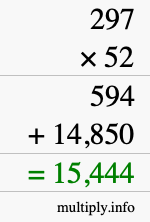 How to calculate 297 times 52 using long multiplication How to calculate 297 times 52 using long multiplication