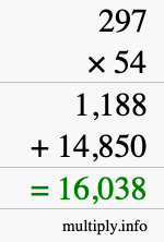 How to calculate 297 times 54 using long multiplication How to calculate 297 times 54 using long multiplication