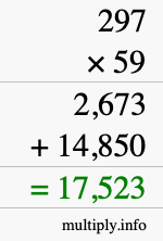 How to calculate 297 times 59 using long multiplication