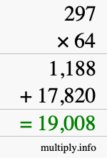 How to calculate 297 times 64 using long multiplication How to calculate 297 times 64 using long multiplication