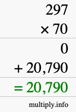 How to calculate 297 times 70 using long multiplication How to calculate 297 times 70 using long multiplication