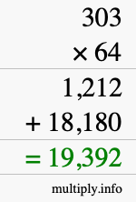 How to calculate 303 times 64 using long multiplication How to calculate 303 times 64 using long multiplication