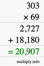 How to calculate 303 times 69 using long multiplication How to calculate 303 times 69 using long multiplication