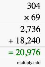 How to calculate 304 times 69 using long multiplication How to calculate 304 times 69 using long multiplication