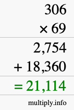 How to calculate 306 times 69 using long multiplication How to calculate 306 times 69 using long multiplication