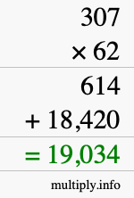 How to calculate 307 times 62 using long multiplication How to calculate 307 times 62 using long multiplication