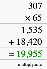 How to calculate 307 times 65 using long multiplication How to calculate 307 times 65 using long multiplication